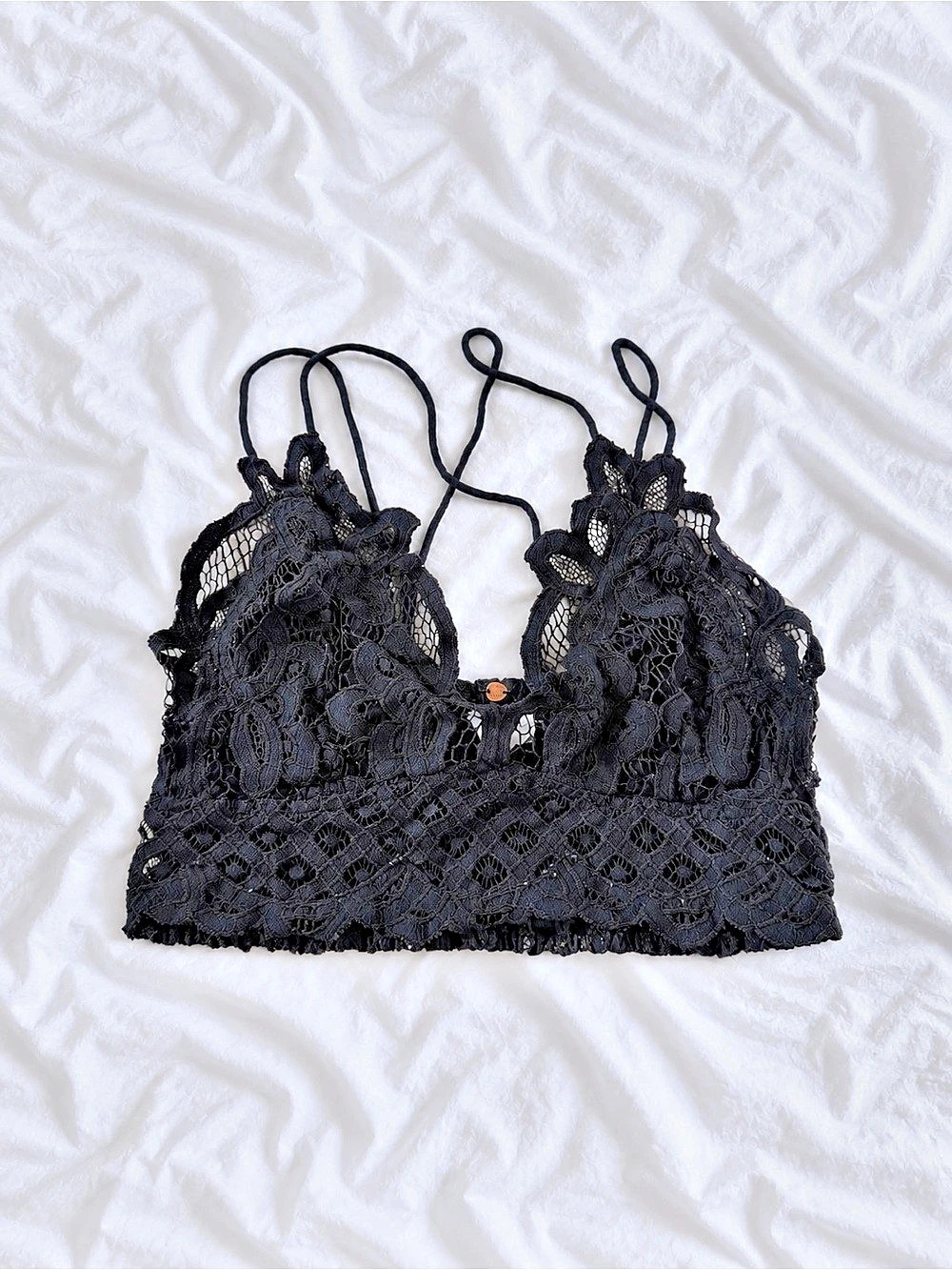 Free People FP One Adella Bralette Black Cropped Camisole Size Small